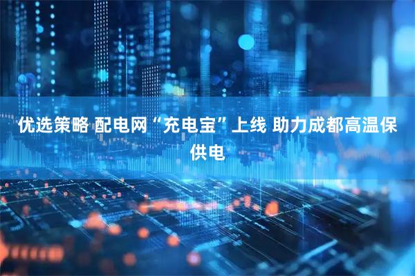 优选策略 配电网“充电宝”上线 助力成都高温保供电