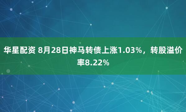 华星配资 8月28日神马转债上涨1.03%，转股溢价率8.22%